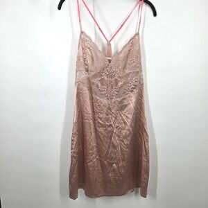 Stella McCartney SZ L Champagne Silk Lace Slip Dress Mini Nightie